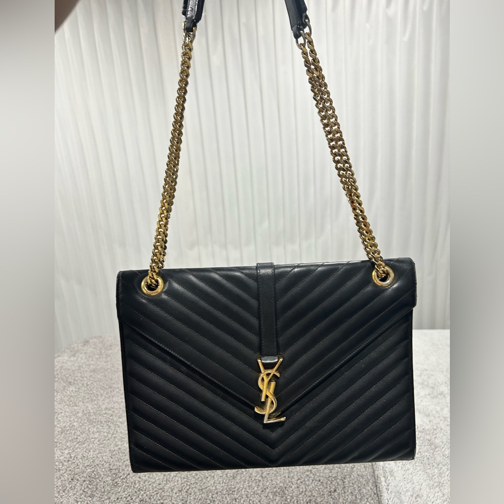 Black YSL envelopes large bag